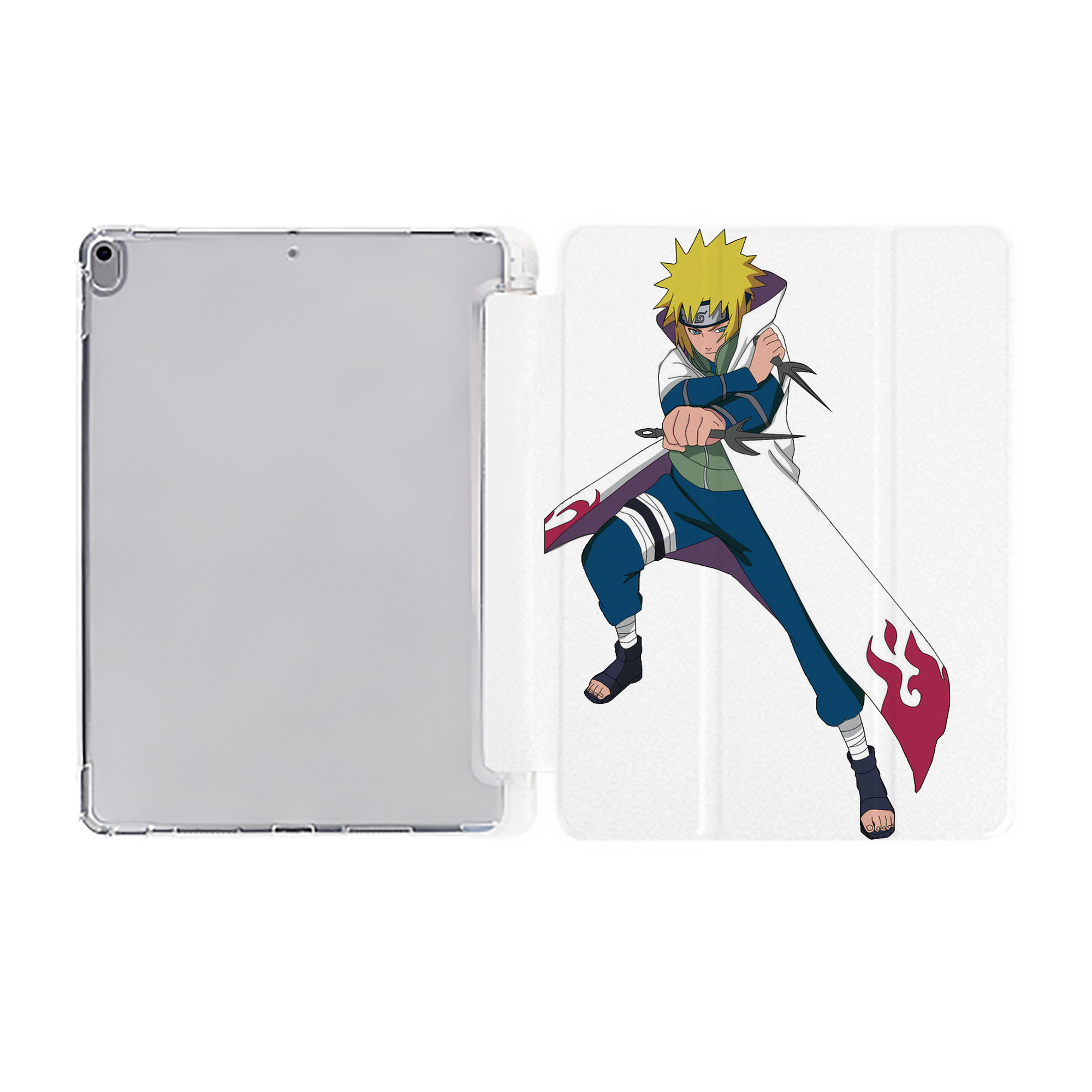 （画像用） NARUTO -ナルト- 波風 ミナト Namikaze Minato IPad ケース ペン収納付き 三つ折りスタンド PUレザー×シリコン 対応機種9.5/10.5/10.9インチ